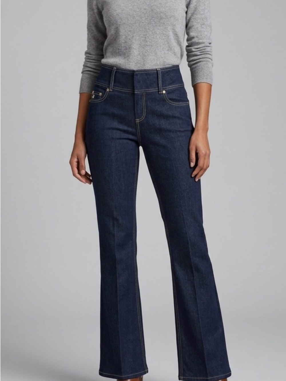 Cache Dark Indigo High-Rise Flare Jeans
